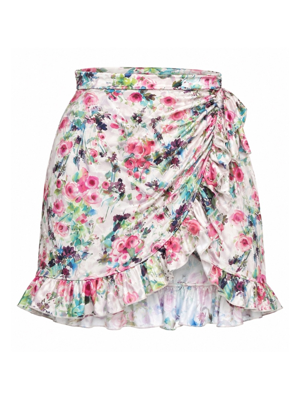 Blumarine Vintage Y2K Floral Ruffle Wrap Mini Skirt IT 42 US 6